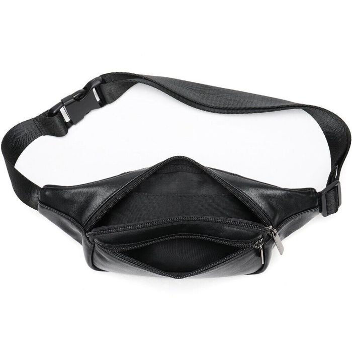 Сумка Vintage Бананка из кожи Черная (14999) изображение 2