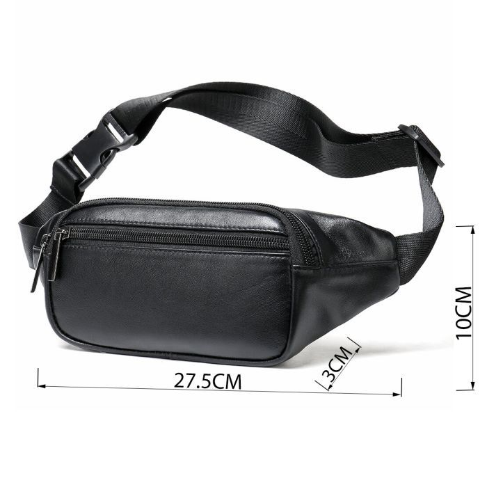 Сумка Vintage Бананка из кожи Черная (14999) изображение 3