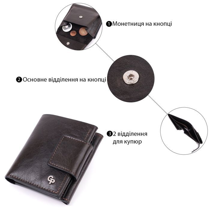 Кошелек Grande Pelle Из натуральной кожи Коричневый (22574) изображение 3