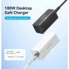 Зарядний пристрій Vention 4xUSB 100W (2xUSB-C+2xUSB-A) PD3.0/QC 3.0/GaN White (FBSWG-EU) зображення 2