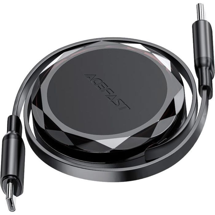 Дата кабель USB-C to USB-C 0.8m 60W dual retraction C13-03 Black Acefast (6974316280132) зображення 2