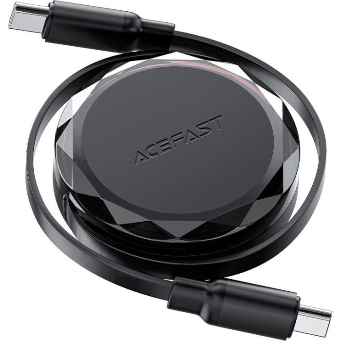 Дата кабель USB-C to USB-C 0.8m 60W dual retraction C13-03 Black Acefast (6974316280132) зображення 3