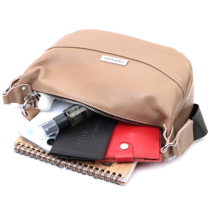 Сумка Vintage Из натуральной кожи Бежевая (22618) изображение 10