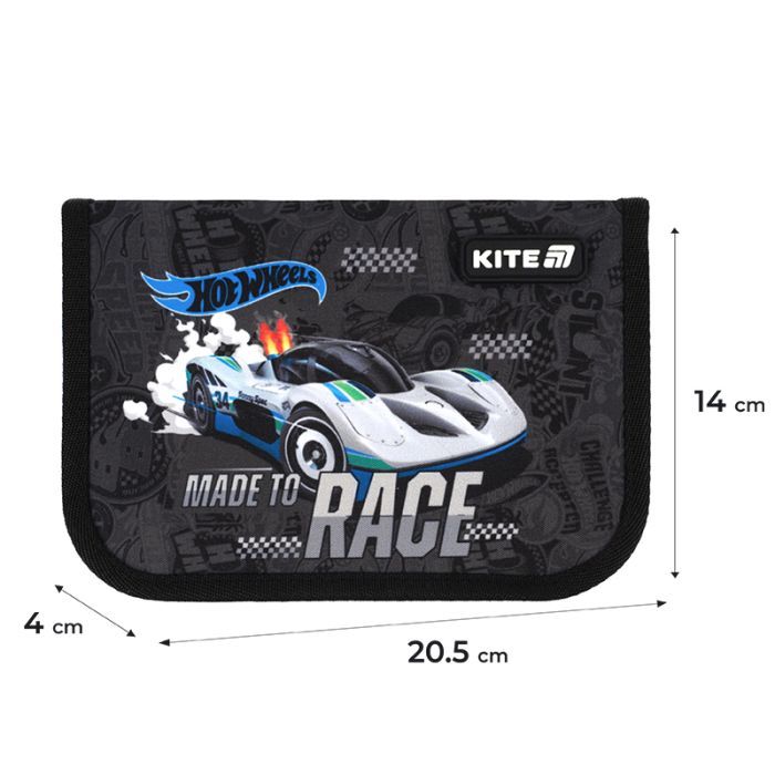 Пенал Kite 621 Hot Wheels, 1 відділення, 1 відворот (HW25-621) изображение 2