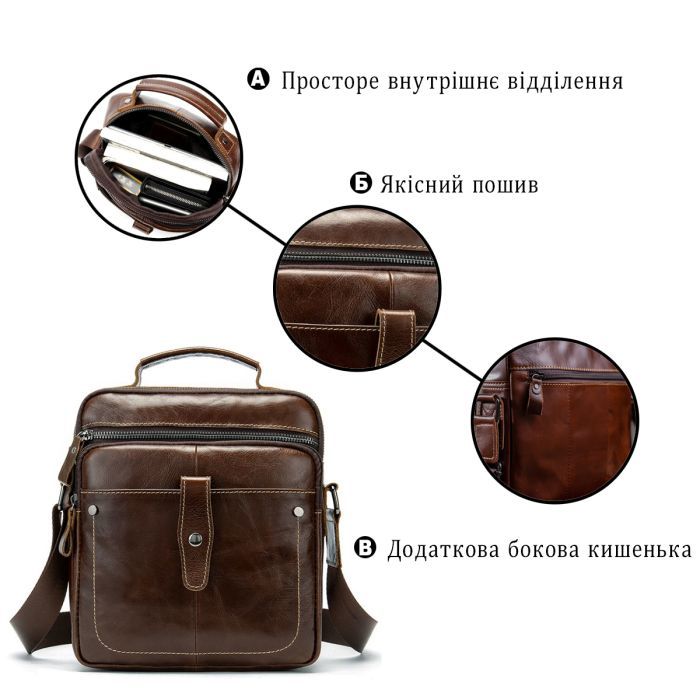 Сумка Vintage Коричнева (14700) зображення 4