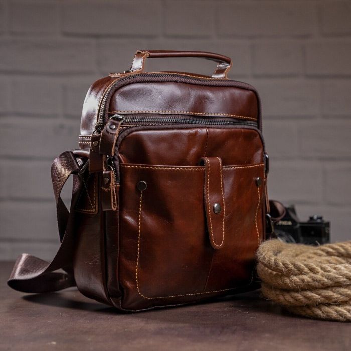 Сумка Vintage Коричнева (14700) зображення 9