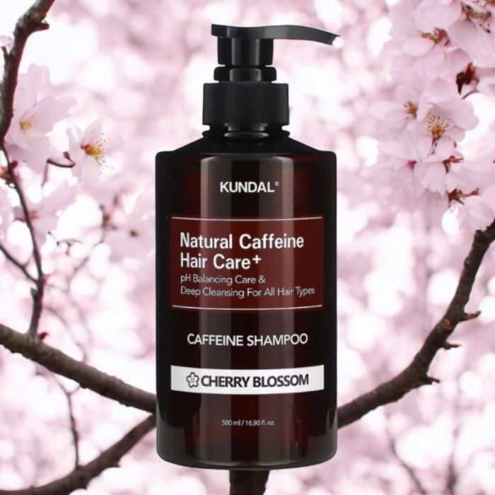 Шампунь Kundal Natural Caffeine & Intensive Scalp Care Shampoo Cherry Blossom 500 мл (8809568745772) изображение 2