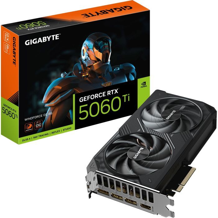 Видеокарта GIGABYTE GeForce RTX5060Ti 8Gb WINDFORCE OC (GV-N506TWF2OC-8GD) изображение 7