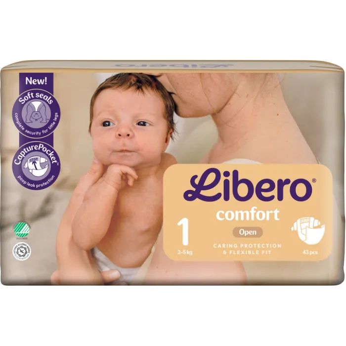 Подгузники Libero Comfort Розмір 1 (2-5 кг) 43 шт (7310361149090) изображение 2