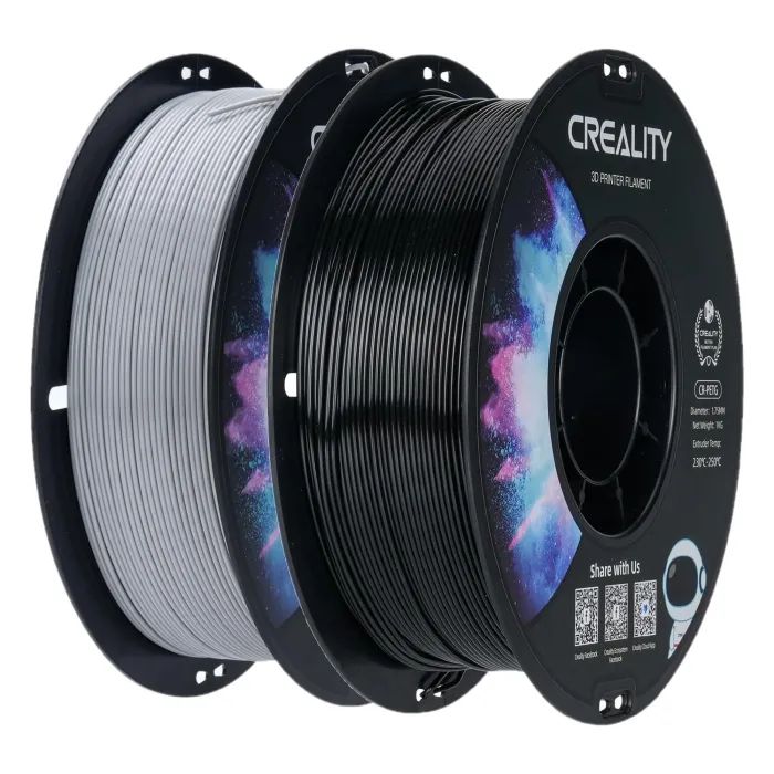 Пластик для 3D-принтера Creality PETG 1.75мм, black+gray, 2x1кг (3301030086)
