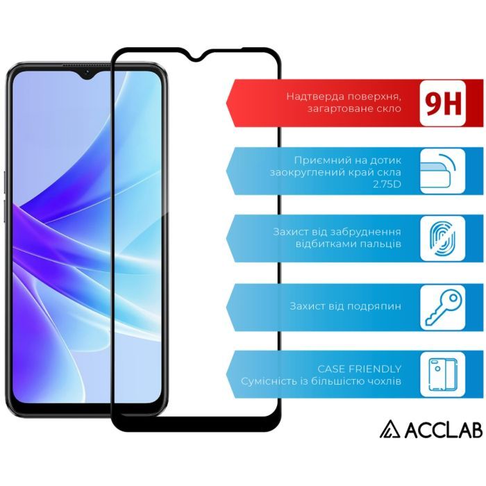 Скло захисне ACCLAB Full Glue Oppo A77S Black (1283126576768) зображення 3