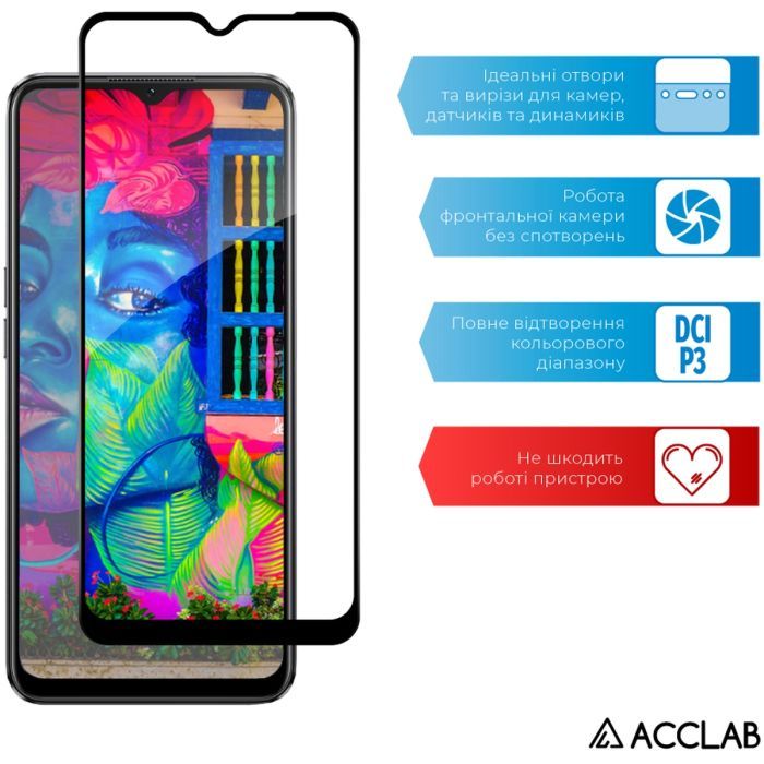 Скло захисне ACCLAB Full Glue Oppo A77S Black (1283126576768) зображення 5