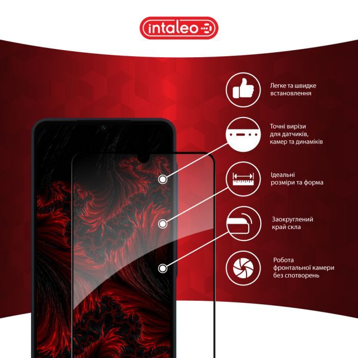 Стекло защитное Intaleo Full Glue Samsung A06 Black (1283126598708) изображение 3