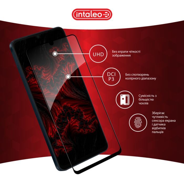 Стекло защитное Intaleo Full Glue Samsung A06 Black (1283126598708) изображение 4