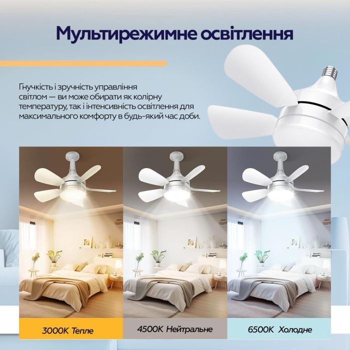 Вентилятор XoKo LED Socket Fanlight 2000 (XK-SFL-2000) изображение 8