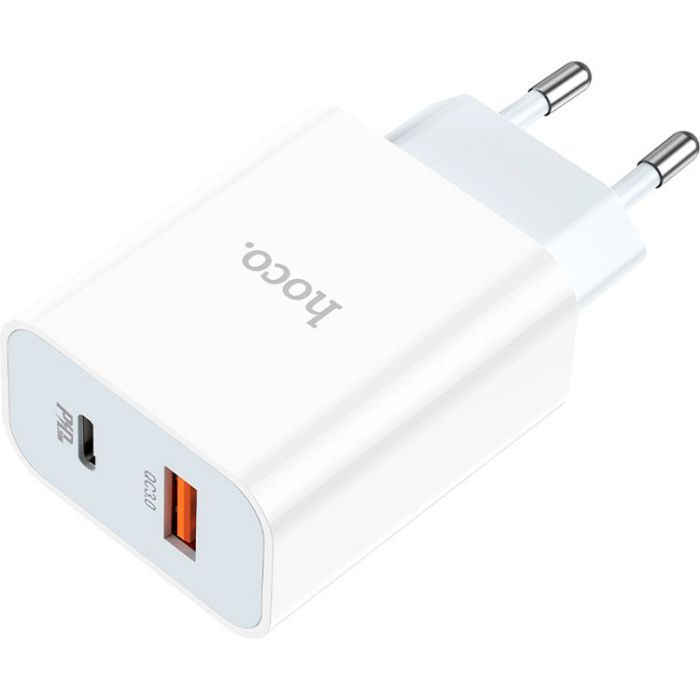 Зарядний пристрій HOCO C97A 1xUSB-C PD20W + 1xUSB QC3.0 White (6931474766076) зображення 4