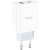 Зарядний пристрій HOCO C97A 1xUSB-C PD20W + 1xUSB QC3.0 White (6931474766076)