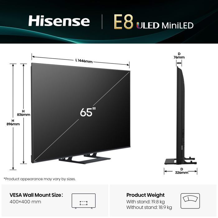 Телевізор Hisense 65E8Q зображення 2