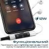 Перехідник Lightning M to 2xLightning F Audiо + Charge Promate (ihinge-lt.black) зображення 2