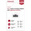 Перехідник Lightning M to 2xLightning F Audiо + Charge Promate (ihinge-lt.black) зображення 6