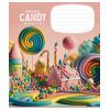 Зошит Школярик Candy world 12 аркушів коса лінія (012-3266C) зображення 4