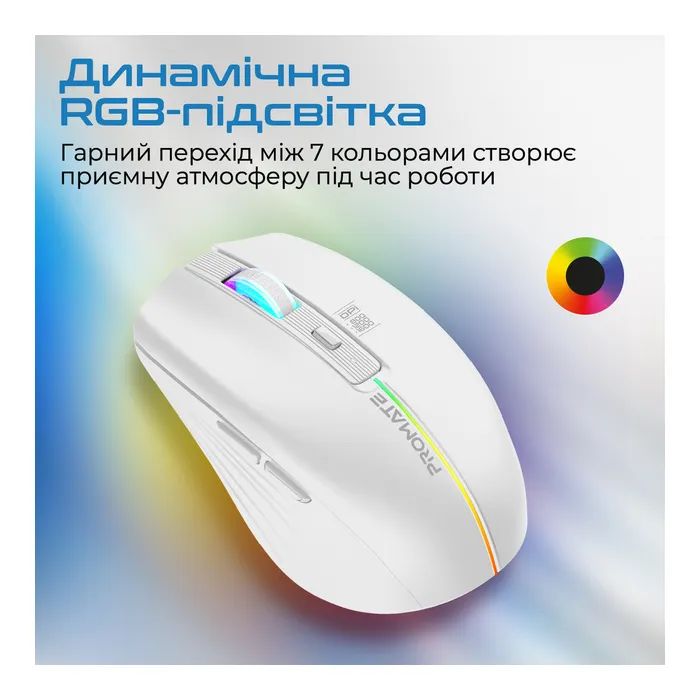 Мишка Promate Kitt Wireless White (kitt.white) зображення 5