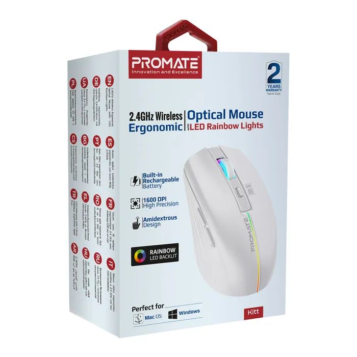 Мишка Promate Kitt Wireless White (kitt.white) зображення 7