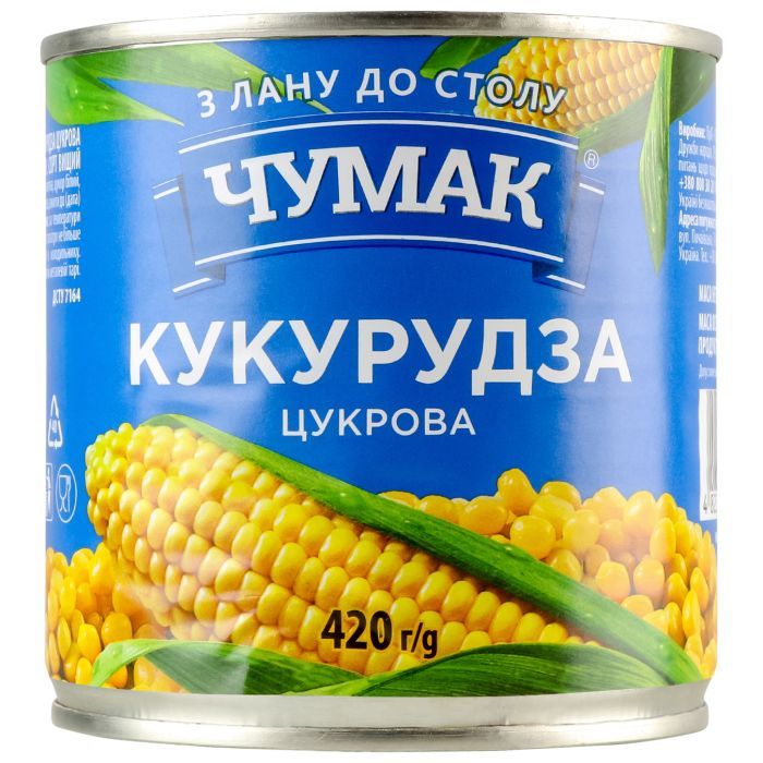 Овощная консервация Чумак Кукуруза сахарная 420 г (4823096000862)