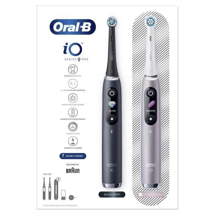 Электрическая зубная щетка Oral-B Series 9 DUO iOM9d.2J2.2AD Рожева+Чорна (2) (4210201411574) изображение 2
