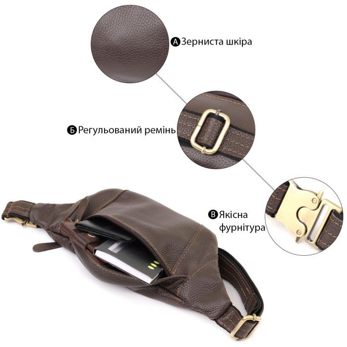 Сумка Shvigel Из натуральной кожи Коричневая (23128) изображение 4