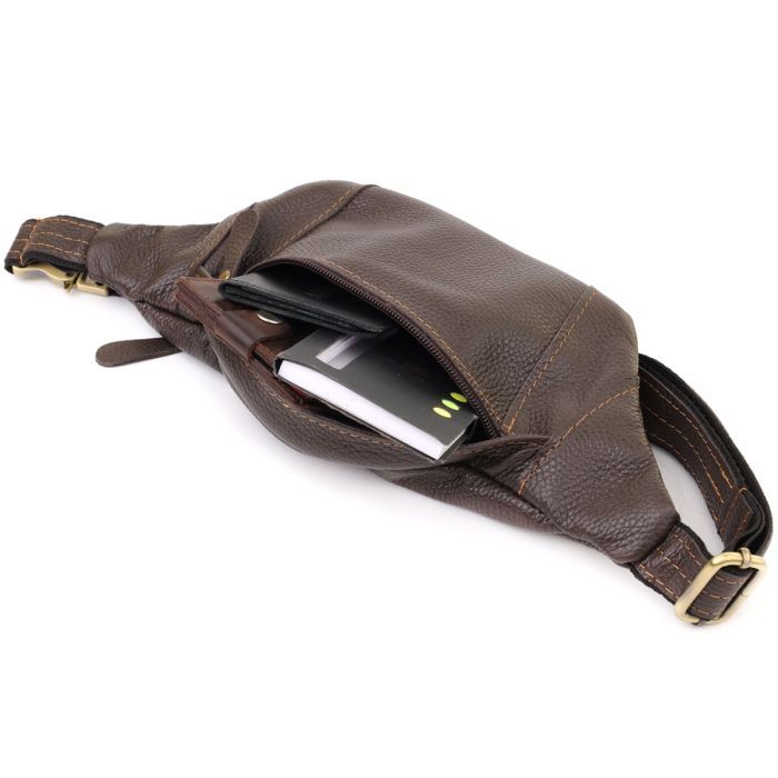 Сумка Shvigel Из натуральной кожи Коричневая (23128) изображение 7