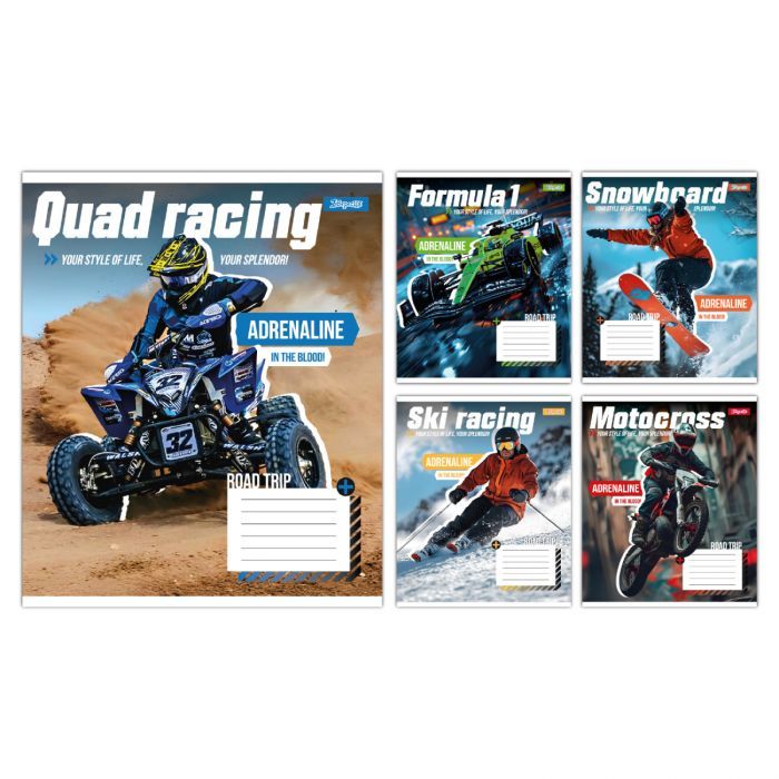 Тетрадь 1 вересня Free and Happy А5 12 листов коса линия (768193)