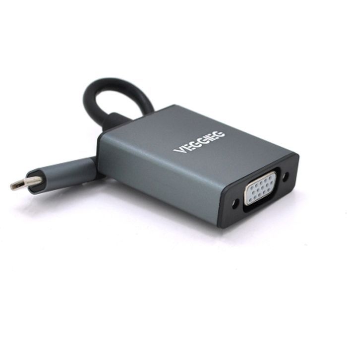 Переходник USB-C M to VGA F 0.1m black VEGGIEG (TV-S/B/19906)