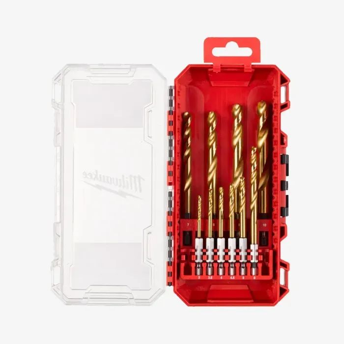 Набір свердл Milwaukee по металу PACKOUT RedHEX HSS-G TiN, 10шт (4932493865)