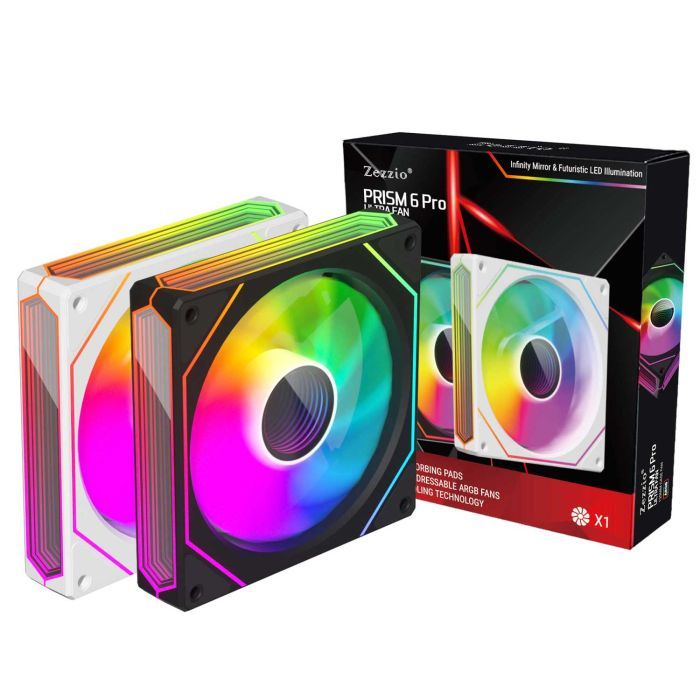 Кулер для корпуса Zezzio PRISM 6 Pro ARGB Black Reverse изображение 6