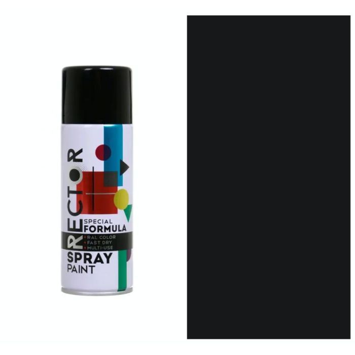 Аерозольна фарба для автомобіля RECTOR універсальна 9005 чорний МАТ 400мл (000015322) зображення 2