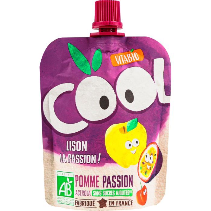 Детское пюре Vitabio Cool Fruits органическое с яблоком и маракуей 90 г (60407)