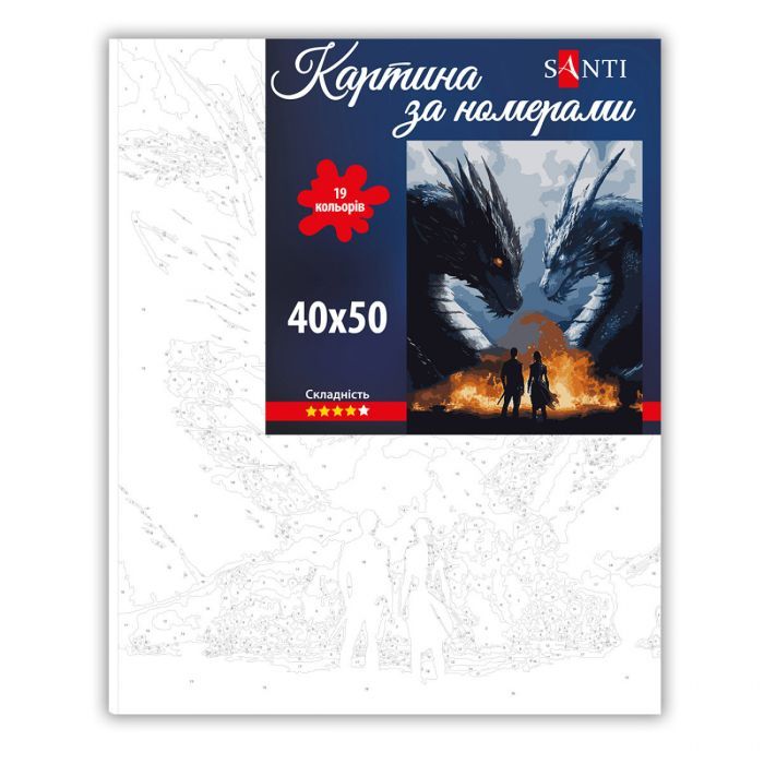 Картина по номерам Santi 4 крило Вершники драконів 40х50 с (955047) зображення 2