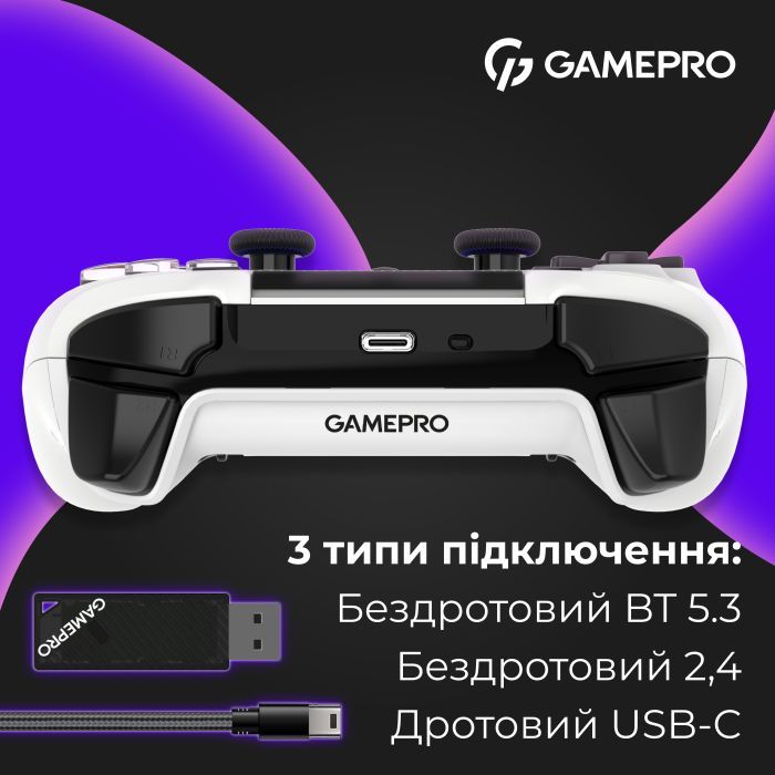Геймпад GamePro GPS20B 2.4G/BT 5.1/USB (Switch/PC/PS/iOS/Android) RGB Black (GPS20B) изображение 6