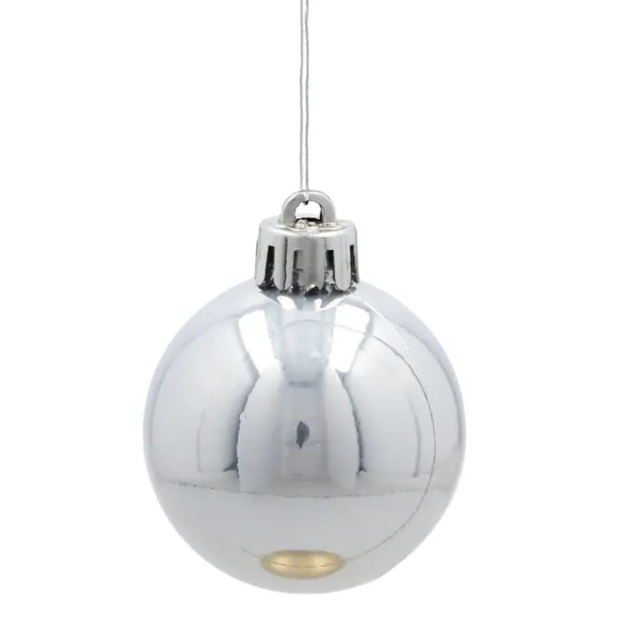 Ялинкова іграшка Chomik пластикові кульки 16 шт, 4 см, сріблясті (5900779893856_1) зображення 2