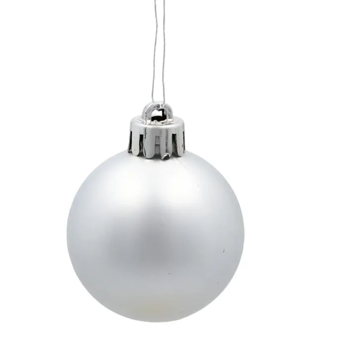 Ялинкова іграшка Chomik пластикові кульки 16 шт, 4 см, сріблясті (5900779893856_1) зображення 3