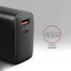 Зарядний пристрій AXAGON 1xUSB QC4.0 + 1xUSB-C PD45W PPS black (ACU-PQ45) зображення 3