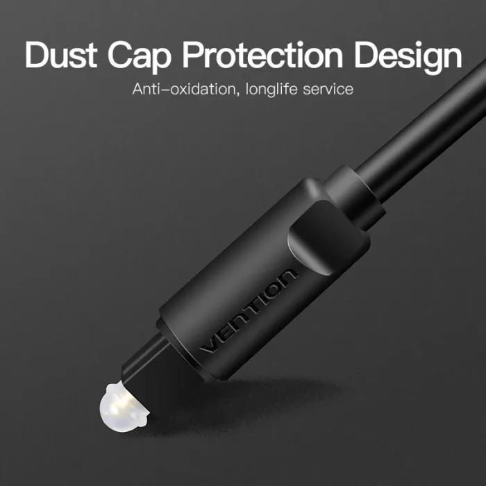 Кабель мультимедійний Optical Toslink 2.0m black Vention (BAEBH) зображення 6