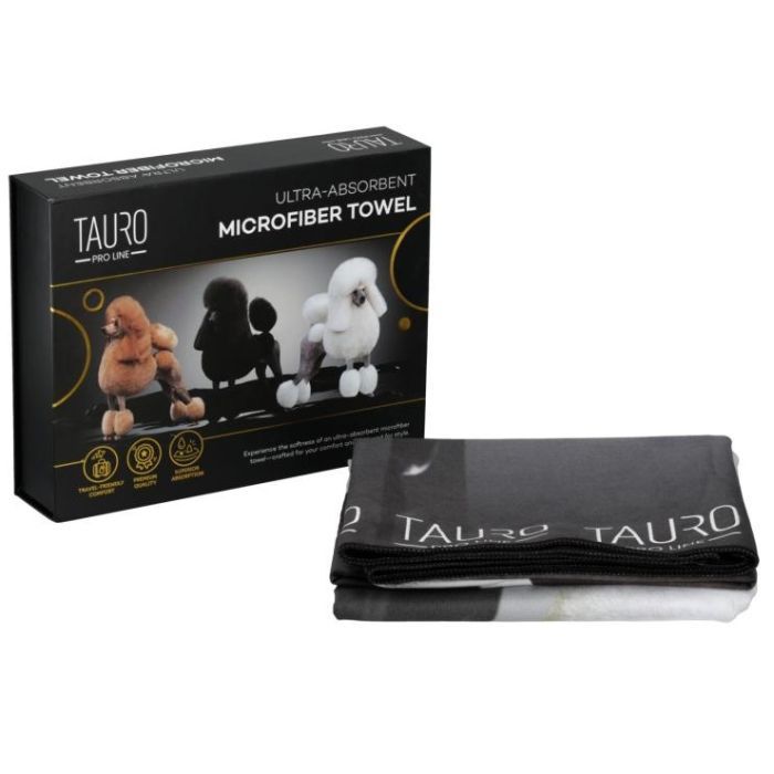 Полотенце для животных Tauro Pro Line из микрофибры высокопоглощающий с пуделями 80x160 см (TPLRAN70318) изображение 2