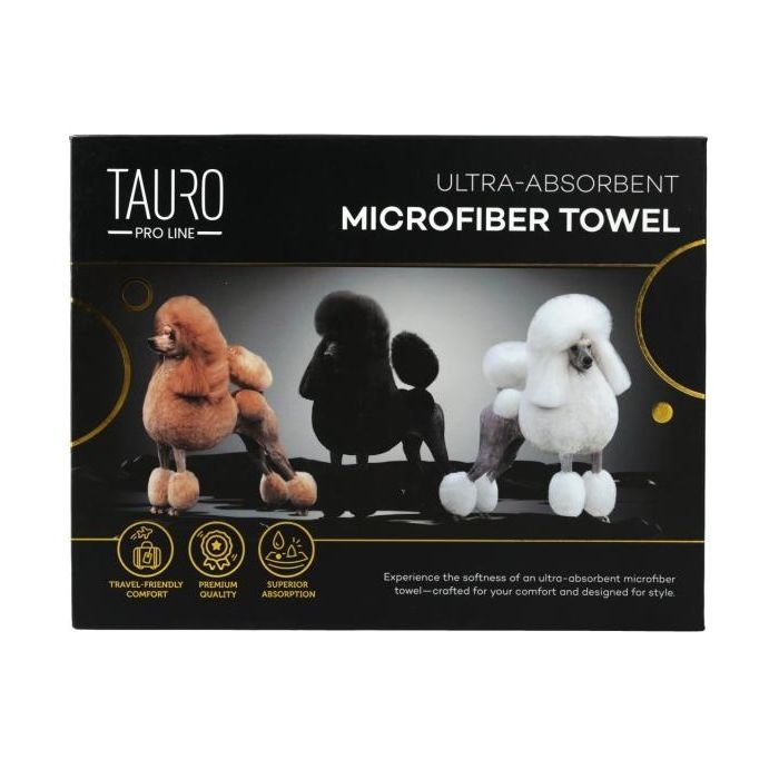 Полотенце для животных Tauro Pro Line из микрофибры высокопоглощающий с пуделями 80x160 см (TPLRAN70318) изображение 3