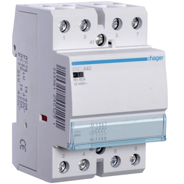 Автоматичний вимикач Hager 40 A 230V 4NO 3P (A) (ESC440)