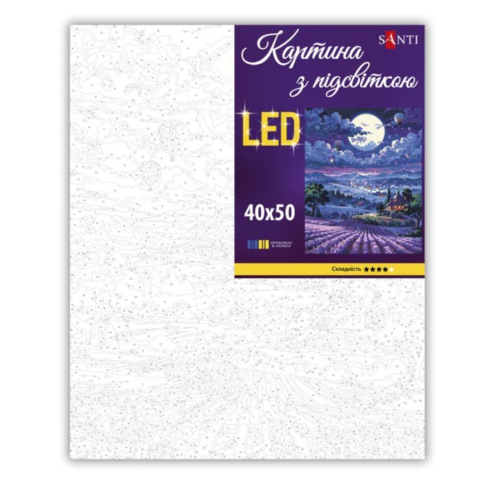 Картина по номерам Santi Захід сонця та лаванда 40х50 см LED (956653) зображення 2