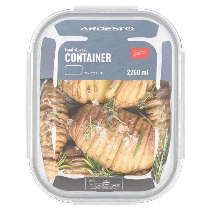 Пищевой контейнер Ardesto Gemini прямокутний, 1.06л, боросилікатне скло, прозорий (AR1210BRC) изображение 6