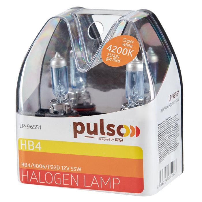 Автолампа PULSO HB4/9006/P22D 12v55w super white/plastic box (LP-96551) изображение 2