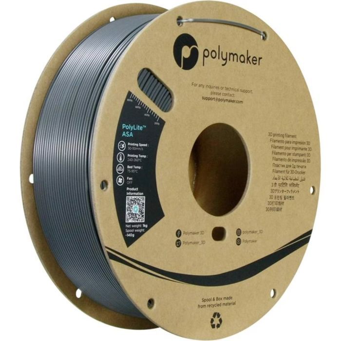 Пластик для 3D-принтера Polymaker ASA POLYLITE 1,75mm 1kg DARK GREY (PF01037) зображення 4